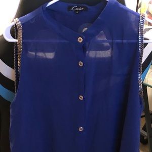Like new Blue and gold button down shirt